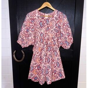 Sole by Mare Sole Amore Beautiful 100% Cotton Boho Puff Sleeve Lined Dress Sz M